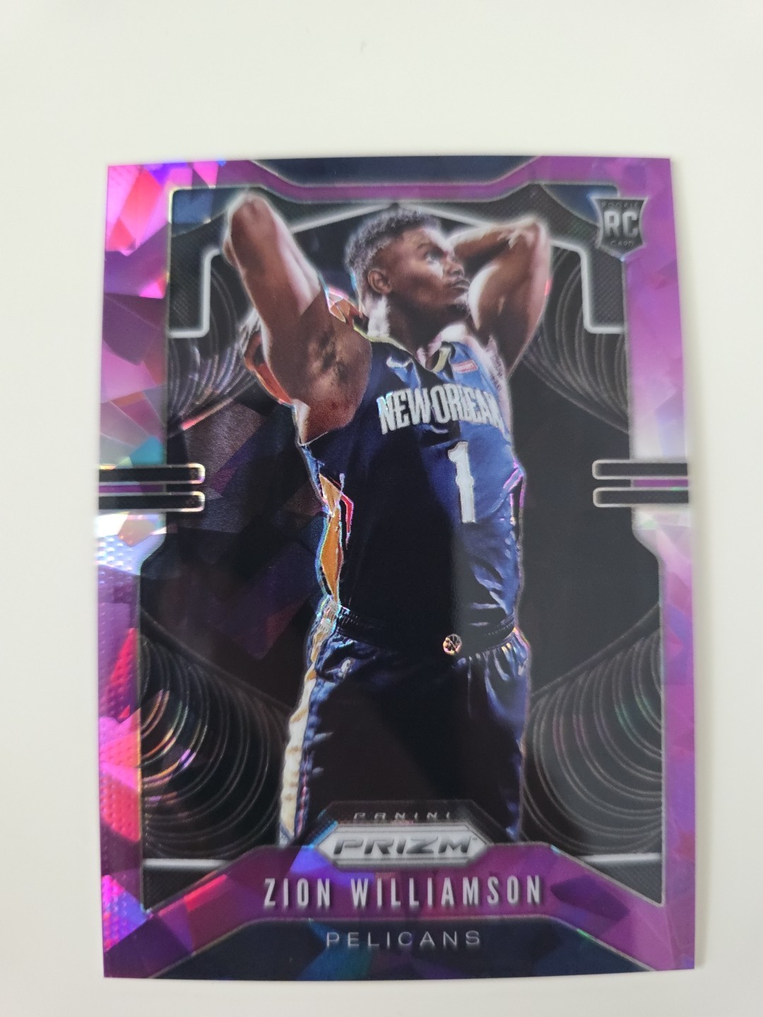 2019-20 Prizm Zion Williamson RC Prizm #248 Purple Ice /149 Pelicans