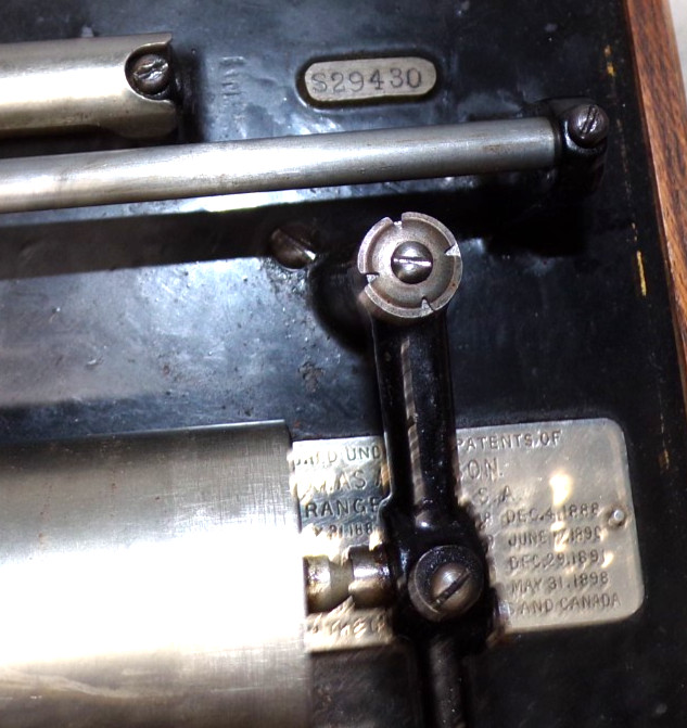 EDISON STANDARD MODEL A CYLINDER PHONOGRAPH EARLY 4 LATCH SQUARE CASE STANDARD