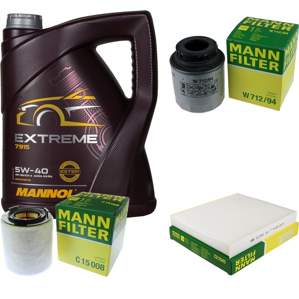 Inspektionspaket 5L Mannol Extreme 5W-40 FüR VW Polo 1.2 TSI Seat Ibiza IV 1.4-image