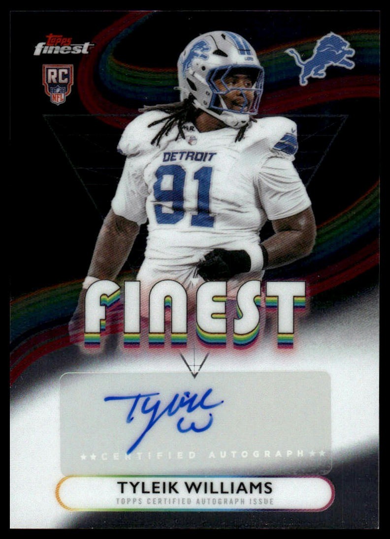 2025 Finest #RFA-TW Tyleik Williams AU Rookie Finest Autographs