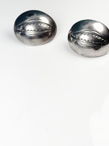 Sterling Silver Navajo Dome Earrings Signed N Sterling