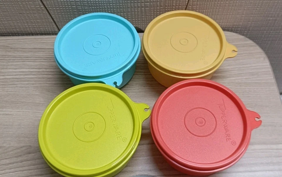 Tupperware Tropical Cups 200 Ml Spill Proof Liquid Tight Carry Lunch Set Of 4 - Image 4 of 4