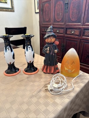 Lot Of Halloween Decor To Create Beautiful Table Set Up   Ghost    Witch