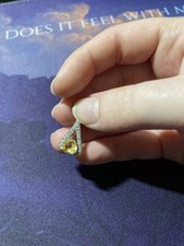 Anhänger 925 Silber mit Citrin & weißen Steinen | modern | ohne Kette | elegant