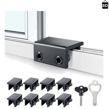 Modern 8 Pack Window Locks - Fits Sliding Windows  Doors with Vertical Key