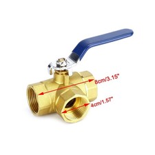   1" Ball Valve Female L Port 600 WOG NPT Brass Ball Valve Threaded Plumbing