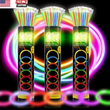 300 Ultra Glow Sticks Bulk Party Pack，8" Neon Glowsticks Easter Party Favors，Glo