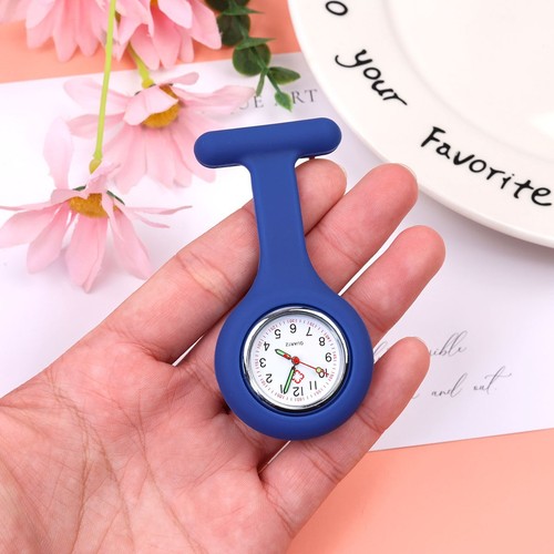TRIXES Nurses Blue Fob Watch with Glow in the Dark Hands Silicone Case - Picture 6 of 9