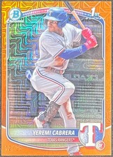 2023 BOWMAN CHROME YEREMI CABRERA MEGA BOX REFRACTOR ORANGE #12/25