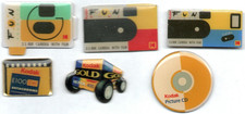 Pin-Konvolut 6 KODAK Foto Pins FUN Fotoapparate Photography Rarit&auml;ten
