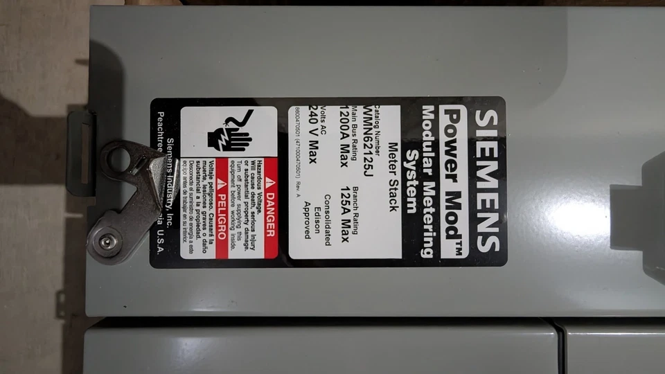 Siemens WMN62125J 125 Amp 3 fases 4 cables 6 posiciones anillo medidor pila (NUEVO) Foto 3 de 4