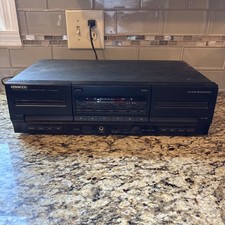 Kenwood Stereo Double Cassette Deck KX-W4070 Black - UNTESTED POWERS ON 