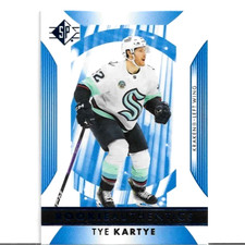 2023-24 SP Hockey Tye Kartye Rookie Authentics #137  Blue Rookie Card Kraken. rookie card picture