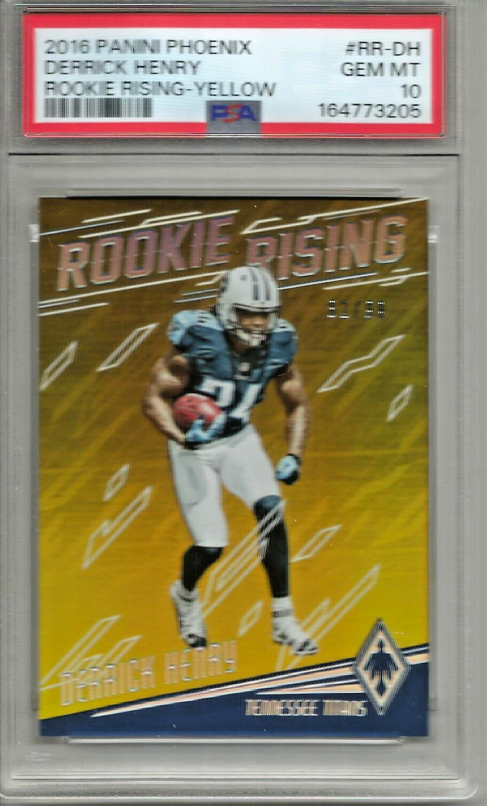 Derrick Henry Panini Phoenix Rookie Rising #RRDH Yellow