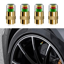 4PCS Tire Pressure Monitor Valve Stem Caps, Car Tire Caps, 36PSI 2.4Bar Copper