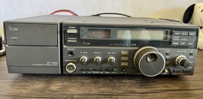 ICOM IC-728 HF Transceiver Tested W/ AT-160 Tuner HM-12 Mic W2ENY Cable Manuals