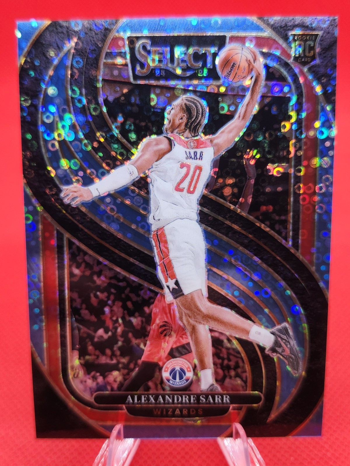 2024-25 Panini Select Premier Level Alexandre Sarr Light Blue Disco Prizm /99 RC