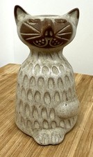 David Stewart Vintage Cat Vase California Pottery Stoneware 4.5