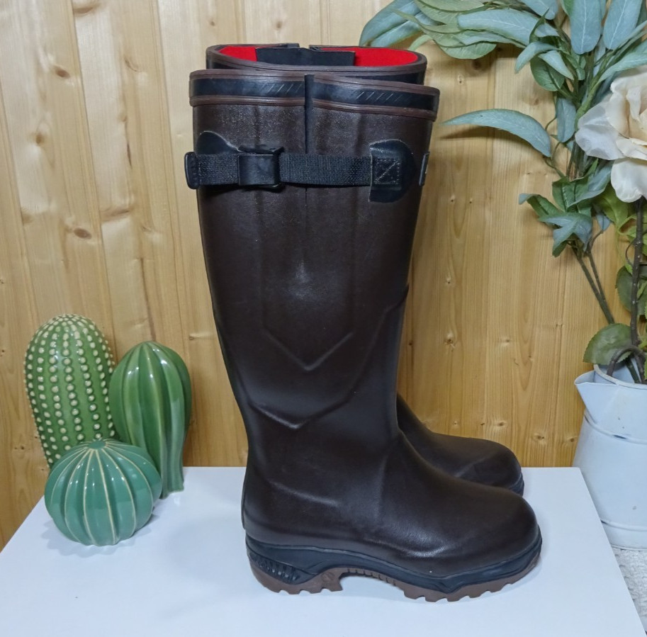 Aigle Parcours 2 ISO Wellington Boots Size 4 Brown Wellies EU 37 image 5