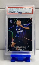 2023-24 TOPPS CHROME UEFA CLUB COMPETITIONS SHADOW ETCH #BE2 RONALDO PSA 9