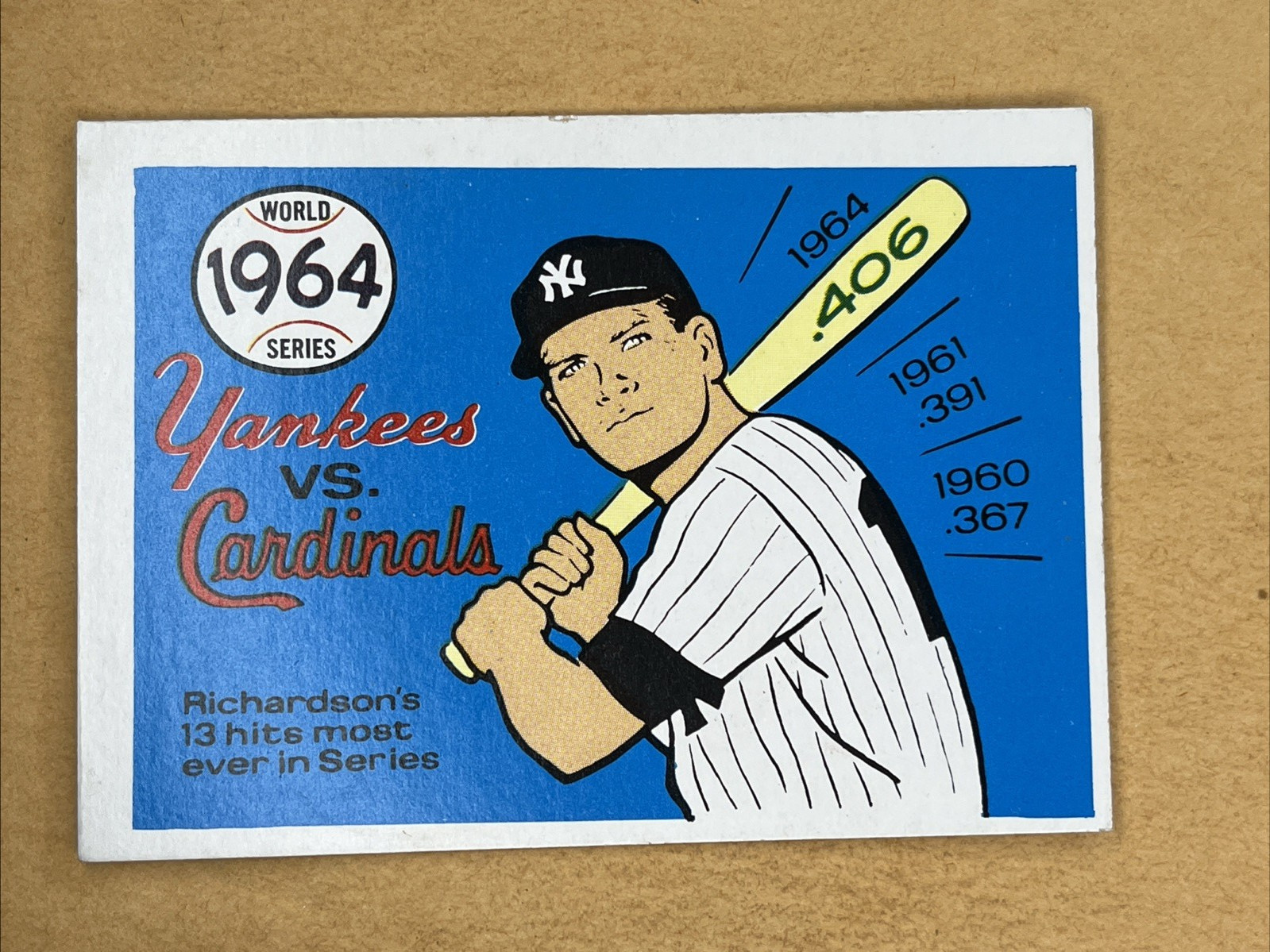 1970 Fleer World Series #61 1964 Yankees vs. Cardinals Bobby Richardson