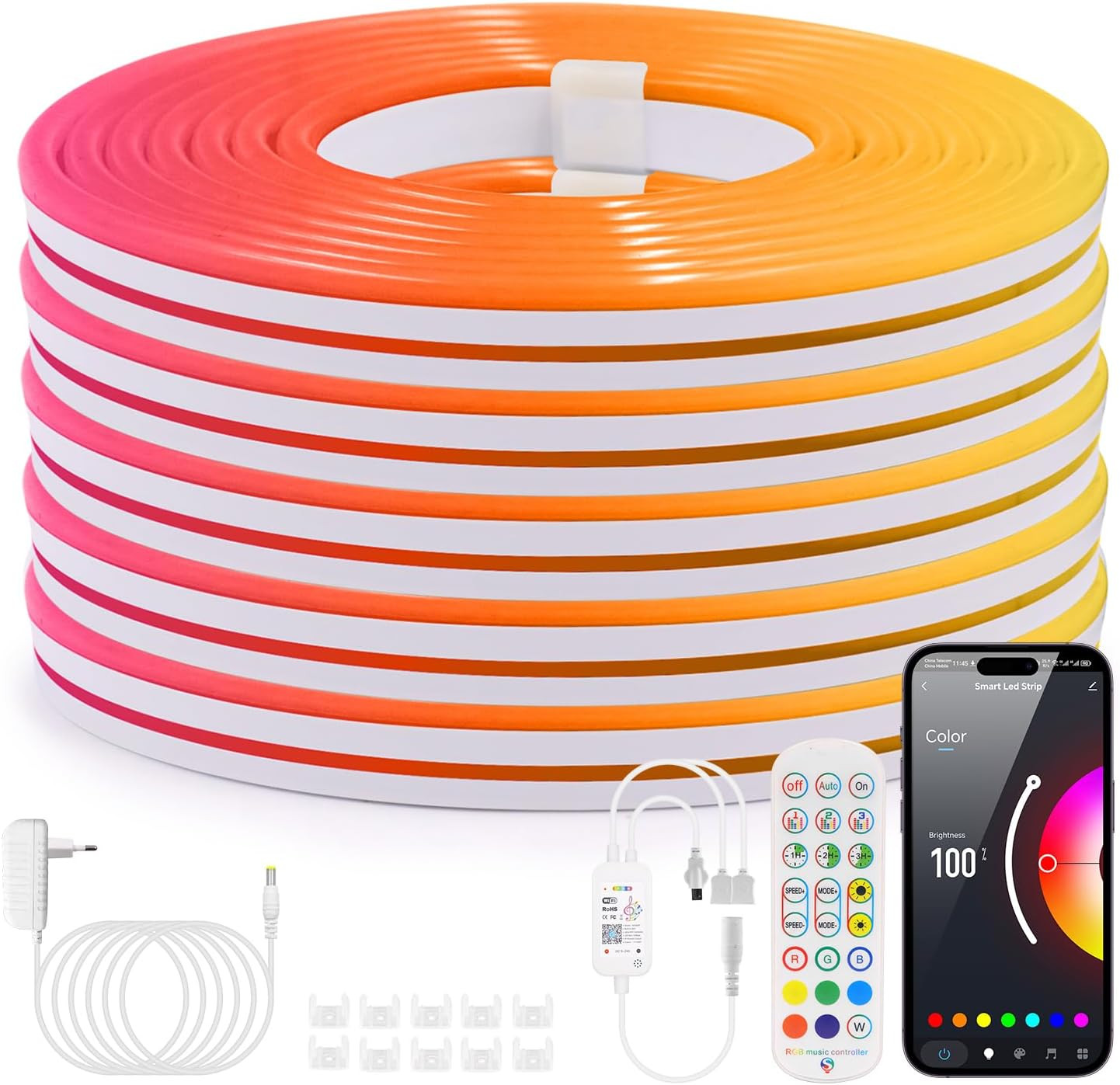 Kit Striscia LED RGB Smart 5M - Alexa Google Home - Alta Qualità