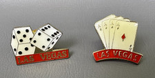2 Vintage Las Vegas Themed Lapel Pins - Four Aces & Craps Dice