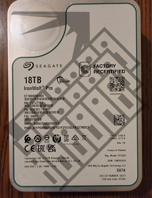 18TB Seagate IronWolf Pro Hard Drive 3.5'' SATA III HDD NAS