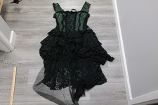 Burleska Dress Womens Small Black Lace Hi Low Corset Gothic Burlesque Halloween