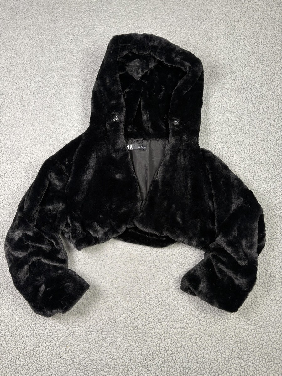 Puffer Jacket Fur Trim Girls Black Faux Fur Jacket BNWT Wayne