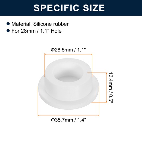12Pcs White Plug Holes, Rubber Button Plug for 28mm / 1.1" Hole - Foto 3 di 6
