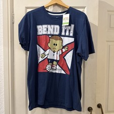 Cotton Tshirt Bend It! Beckham England Football Cartoon Size XL 2010