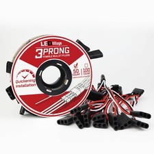 50 Count 3-Prong Female Bullet Plugs Continuous Wire Harness Roll - 6.5" Lead
