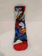 DC COMICS JUSTICE LEAGUE SUPERMAN PREMIUM SUBLIMATED ALL OVER PRINT CREW SOCKS
