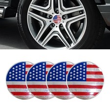 4PCS American Flag Car Wheel Center Caps, 56mm/2.2 Inch Vehicle Wheel Colorful