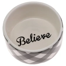 Boston International Mini Ceramic Serving Bowl 6oz – Believe Black & White Check