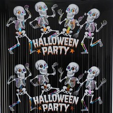 Foil Curtain Backdrop 2 Pcs Halloween Party Decorations Metallic Tinsel Prop