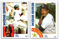 Jim Rice Lot x 2 1984 Topps Base #550 & All-Star #407 Boston Red Sox
