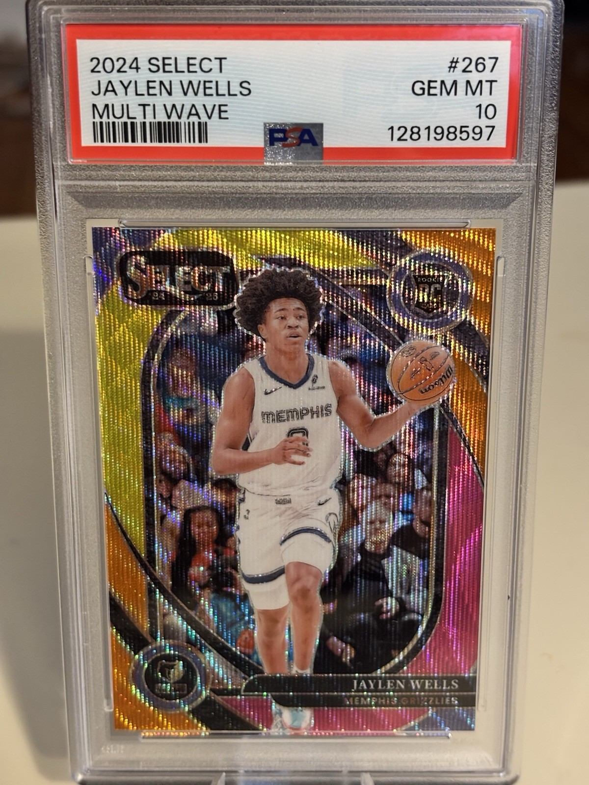 2024 PANINI SELECT #267 JAYLEN WELLS MULTI WAVE /20 PSA 10 (RC)