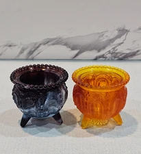 Degenhart Gypsy Pot/Witches Pot Toothpick Holder, Bloody Mary & Amethyst Slag