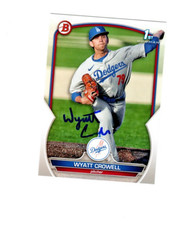 Wyatt Crowell signed autograph 2023 Bowman 1st baseball card Dodgers BD63 c