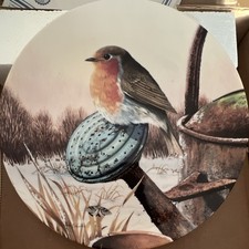 Coalport Winter's Bright Welcome Bone China Sammelteller V&ouml;gel limitierte Auflage