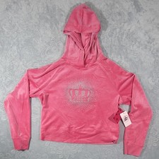 Juicy Couture Preppy Pink Velour Hoodie Women's Size Small New With Tags