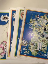 Raccolta Tavole Cartine Regioni italiane Pubblicitarie Esso vintage