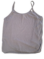 H M Divided Gray Side Slit Tank Top Sz Medium Solid Gray Split Hem