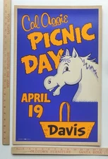 University California Davis Cal Aggie Picnic Day Poster ~1960s