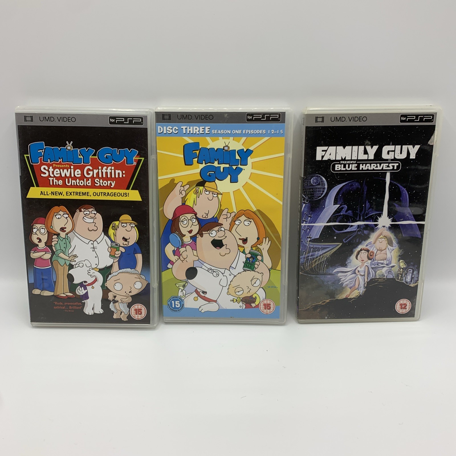 3x Family Guy UMD Video for PSP Lot. Blue Harvest, The Untold Story, Disc Three
