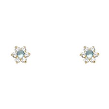 NEW 14K YELLOW GOLD FLOWER SCREW BACK STUD EARRINGS MAR 