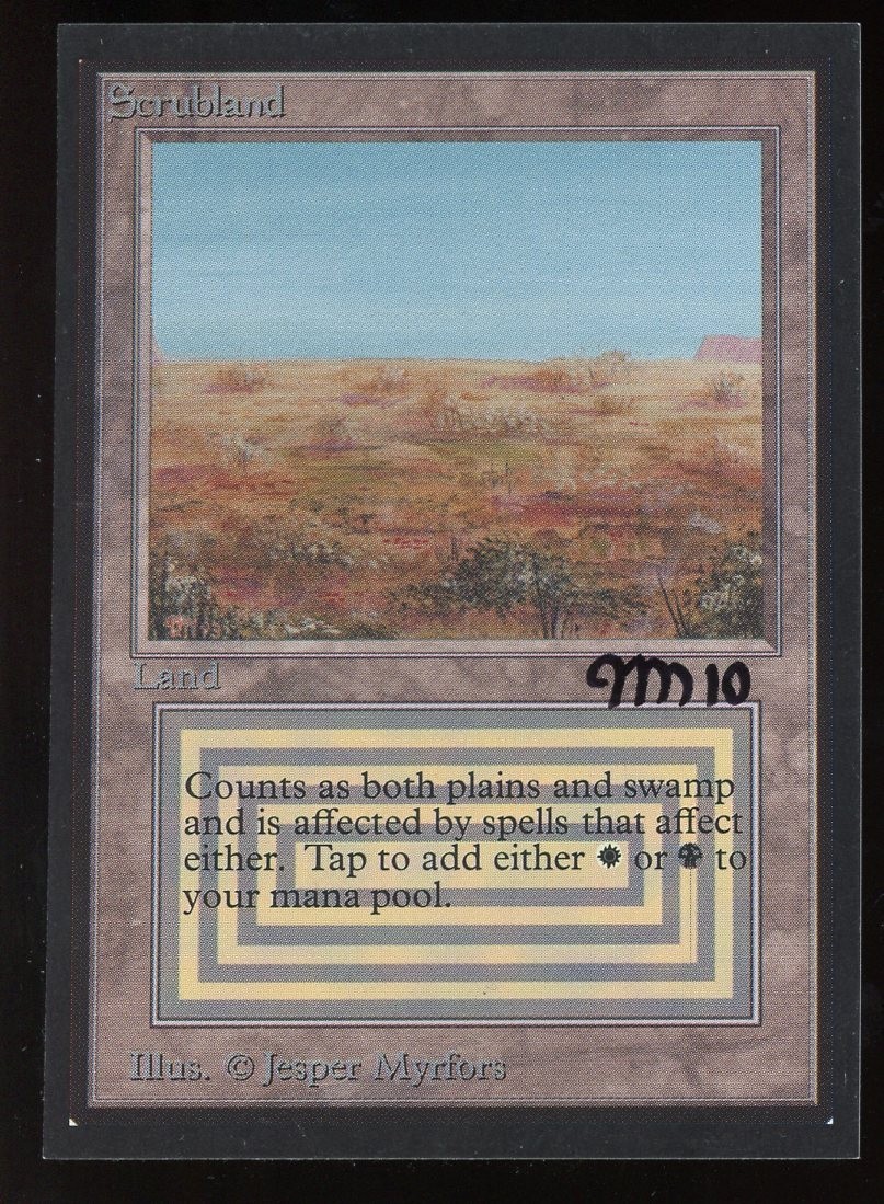 SIGNED Beta/CE Scrubland Artist Proof ~ Magic/MTG ~ MINT Condition