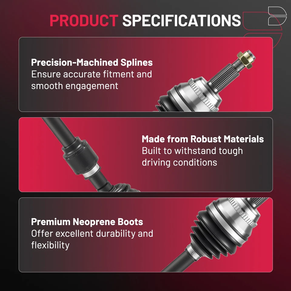 For 2011-2015 Toyota Sienna V6 3.5L FWD 2 Pcs Front Side CV Axles Shafts - Imagem 2 de 4